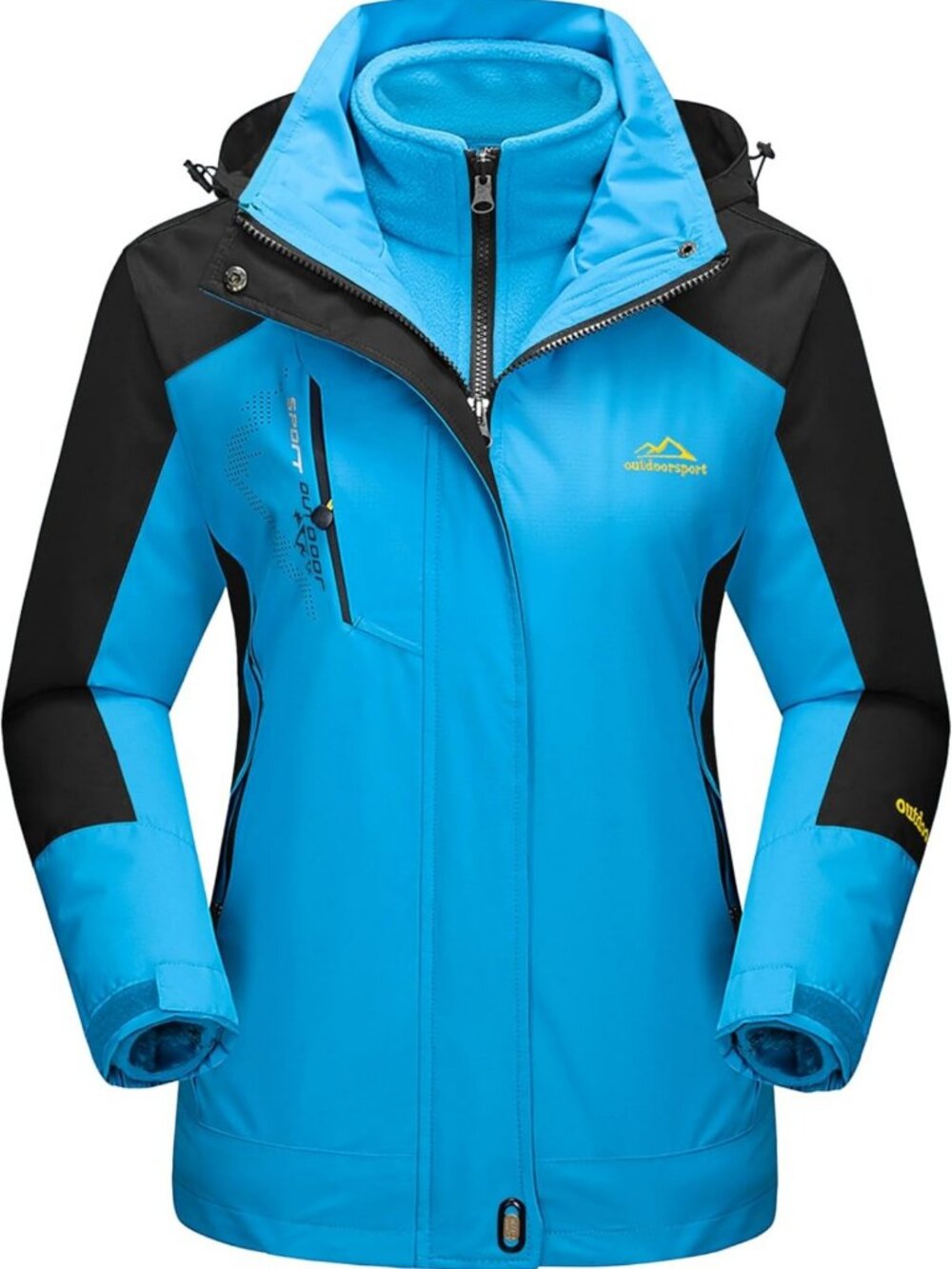 3-in-1 Women's Winter Coat, Waterproof Ski Jacket, Fleece Lined Parka, Windproof